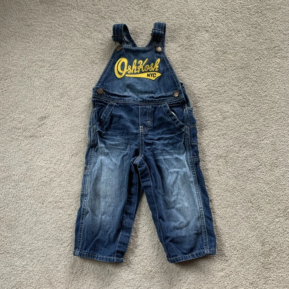 OshKosh 95 NYC DIV Overall Bib 18 Months Blue Jean Denim Vestbak‎ Carpenter